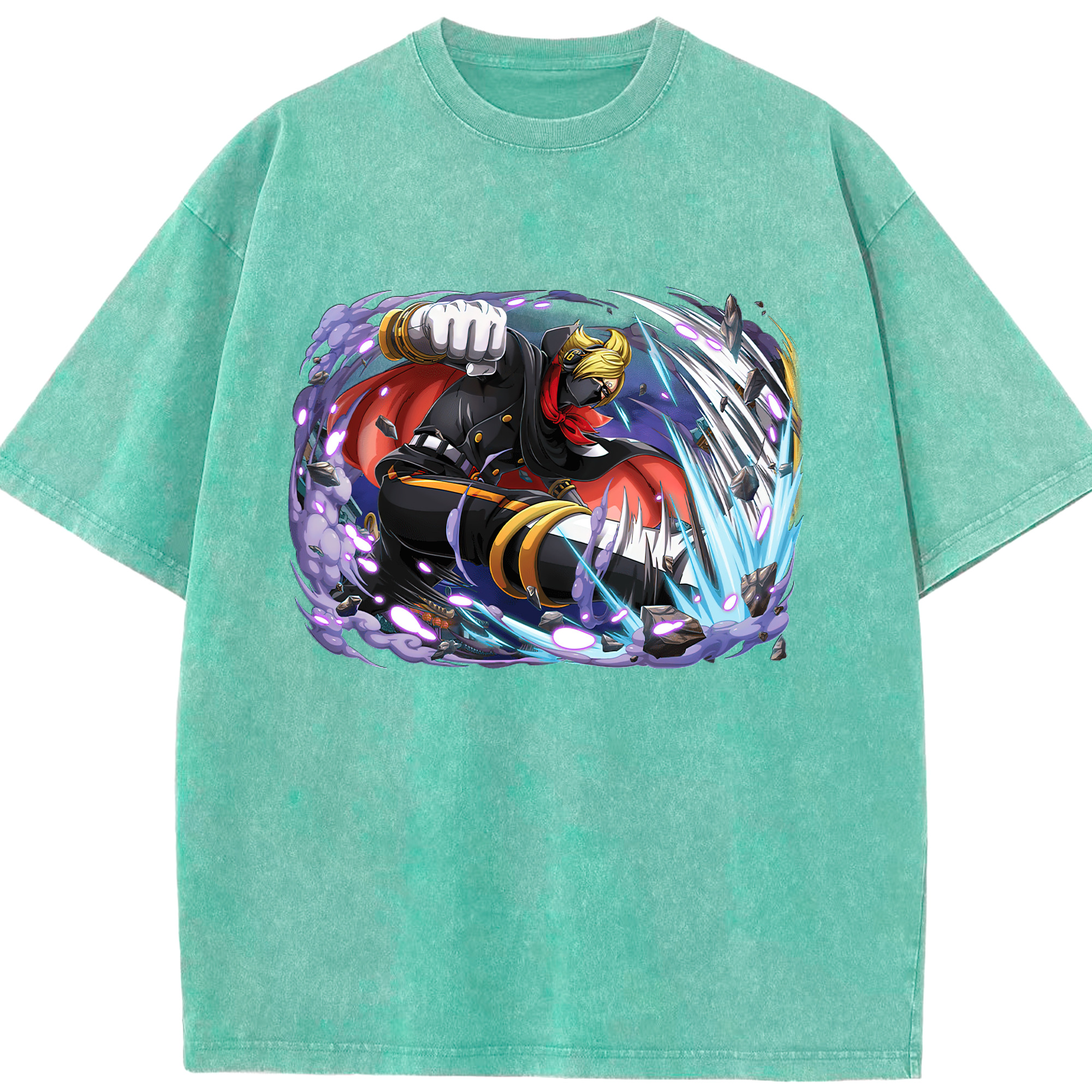 ワンピース ロロノア・ゾロ ONE PIECE Roronoa Zoro 綿100% ヴィンテージ風 半袖Tシャツ（フロントプリント）